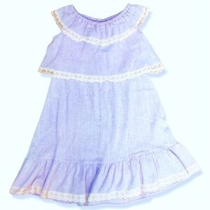 ⭐️Vintage Girls Ruffle Tiered Lavender Dress
